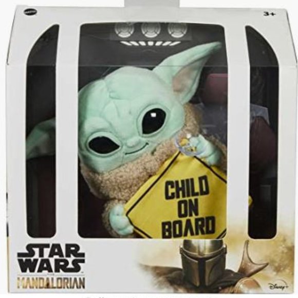 NEW The Mandalorian Grogu Plush “Child on Board” Sign Star Wars Yoda - Picture 5 of 5